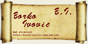 Borko Ivović vizit kartica